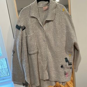 Gray midlength cardigan